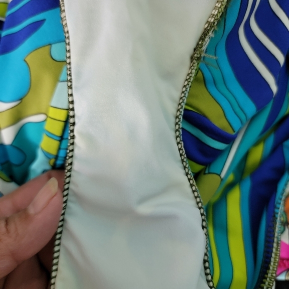 TRINA TURK Women's One-Piece Swimsuit Sz 6 Blue/Green Paisley Pool Beach Cottage - Picture 8 of 11